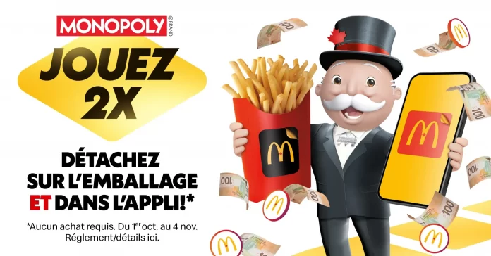 Concours Monopoly McDonald Canada 2024