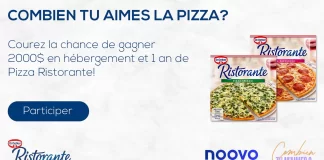 Concours Noovo Combien Tu M'aimes Pizza Ristorante 2024