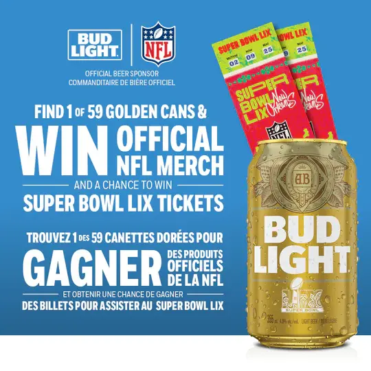 Concours Bud Light Canette Dorée Super Bowl LIX 2024